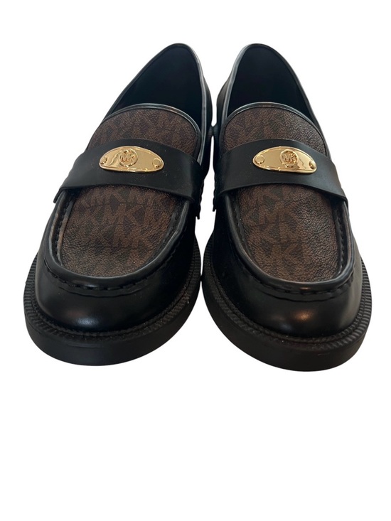 Michael Kors Shoes - Michael Kors Black and Brown Logo Penny Loafers